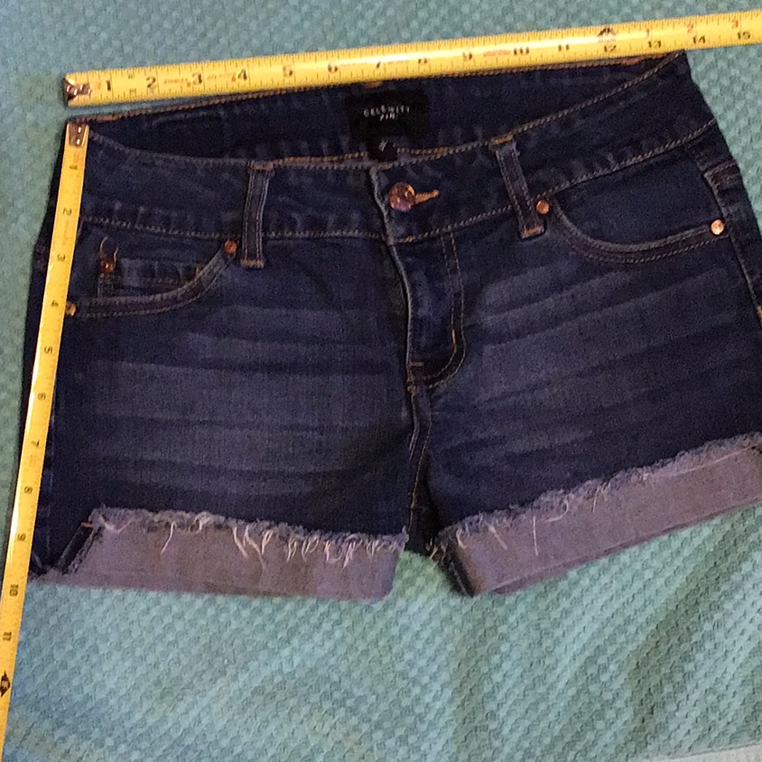 Celebrity Pink Stitched Cuffs Denim Shorts